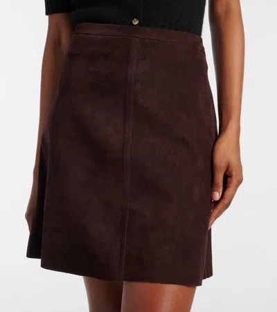 Stouls Lucie 22 High-rise Suede Miniskirt In Brown