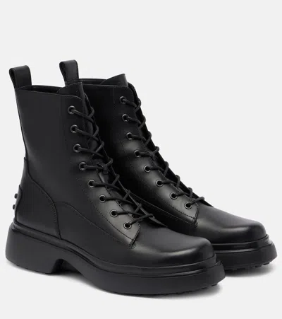 Tod's Leather Combat Boots