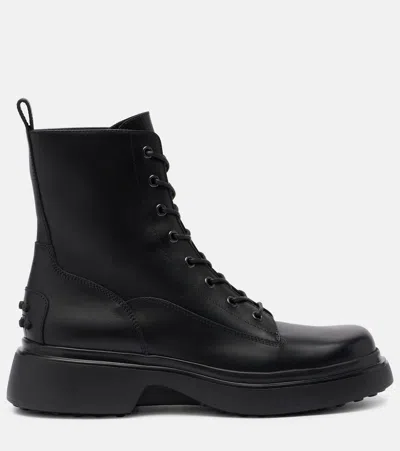 Tod's Leather Combat Boots