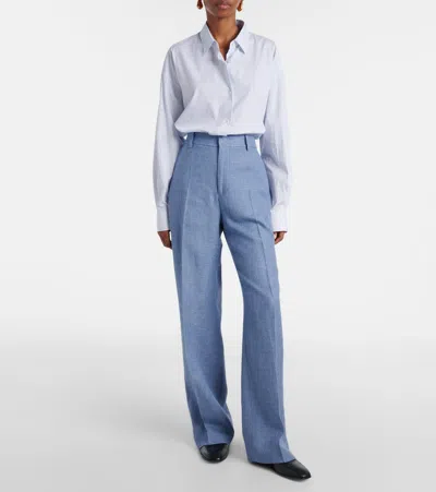 Polo Ralph Lauren Linen And Cotton Twill Wide-leg Pants