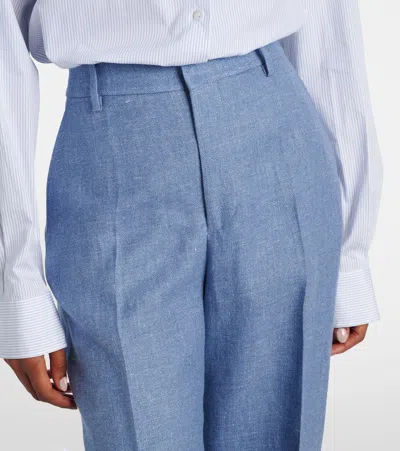 Polo Ralph Lauren Linen And Cotton Twill Wide-leg Pants