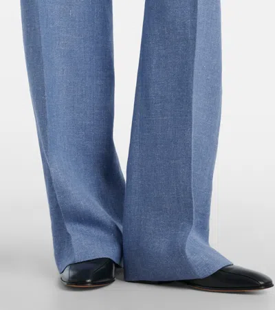 Polo Ralph Lauren Linen And Cotton Twill Wide-leg Pants