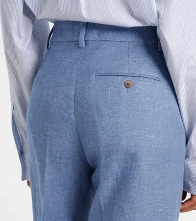 Polo Ralph Lauren Linen And Cotton Twill Wide-leg Pants