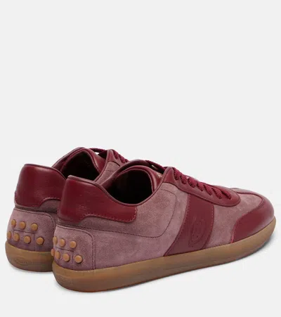 Tod's Retro Leather And Suede Sneakers