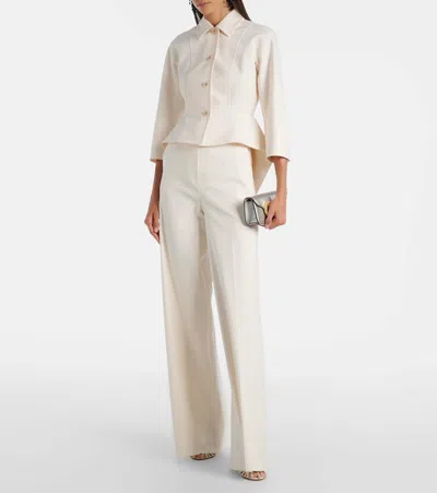 Max Mara Peplum Jacket In Neutral