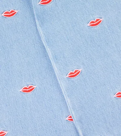 Stella Mccartney Ide-leg Jeans With Embroidery Kids In Blue