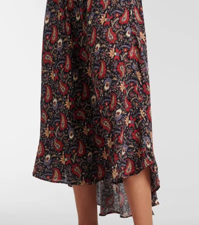 Rixo London Amina Floral Crêpe De Chine Midi Dress
