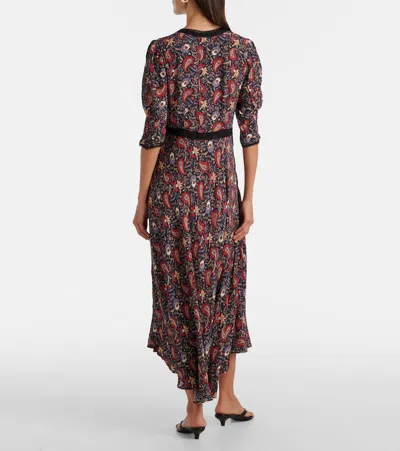 Rixo London Amina Floral Crêpe De Chine Midi Dress