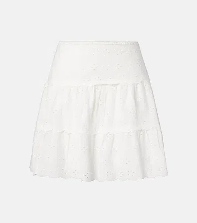 Rixo London Cassandra Scalloped Cotton Miniskirt