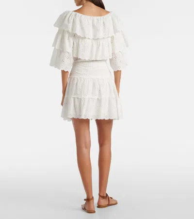 Rixo London Cassandra Scalloped Cotton Miniskirt