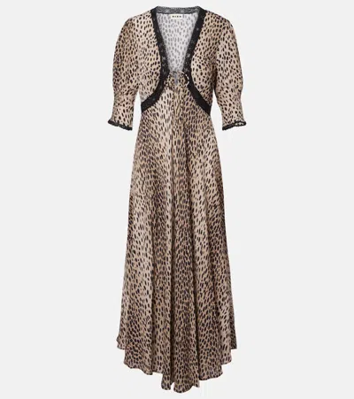 Rixo London Amina Printed Crêpe De Chine Midi Dress