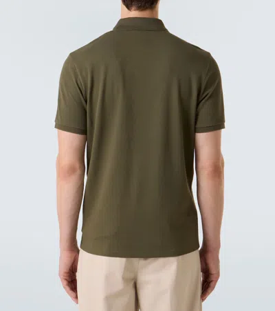 Moncler Cotton Piqué Polo Shirt In Green