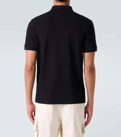 Moncler Cotton Piquet Polo Shirt With Pocket Clothing In Black