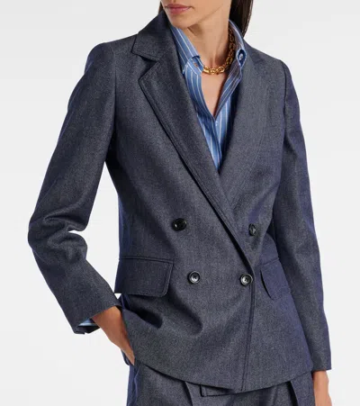 Max Mara Locarno Virgin Wool Jacket In Blue