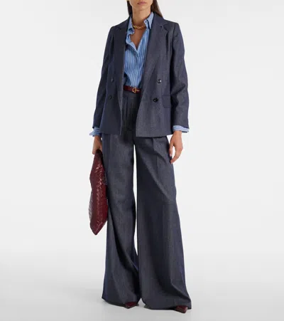 Max Mara Locarno Virgin Wool Jacket In Blue
