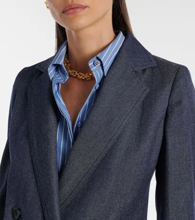 Max Mara Locarno Virgin Wool Jacket In Blue