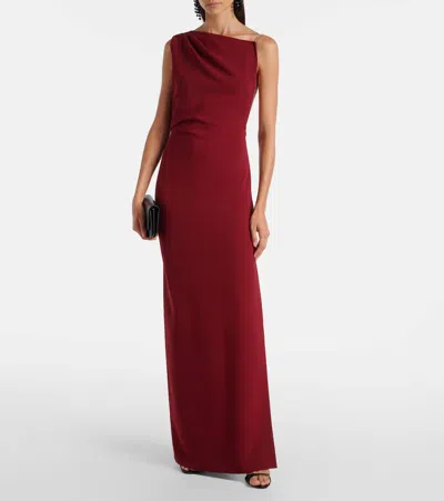 Max Mara Crystal-embellished Asymmetric Maxi Dress In Red