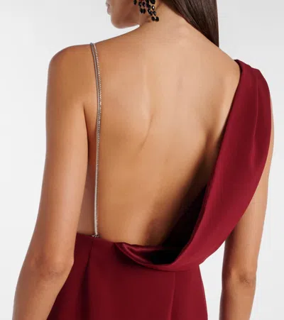 Max Mara Crystal-embellished Asymmetric Maxi Dress In Red