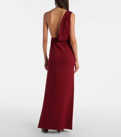 Max Mara Crystal-embellished Asymmetric Maxi Dress In Red