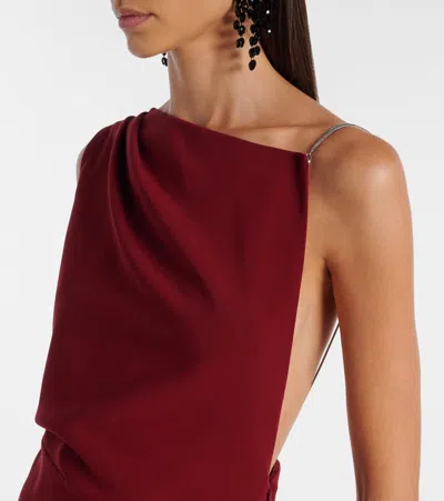 Max Mara Crystal-embellished Asymmetric Maxi Dress In Red