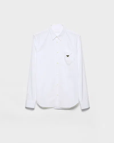 Prada Patch-pocket Cotton Shirt In White
