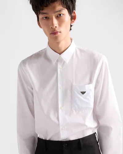 Prada Patch-pocket Cotton Shirt In White