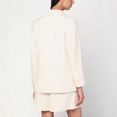 Apc A.p.c. Double Breasted Jacket In Écru Cotton In Neutral