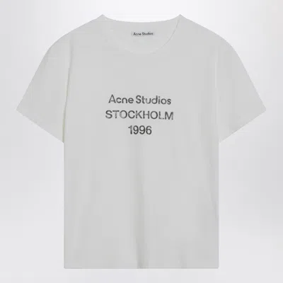 Acne Studios White Cotton T Shirt With Logo