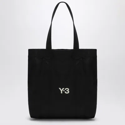 Y-3 Adidas Y 3 Black Cotton Tote Bag With Logo In Black