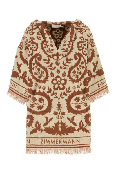 Zimmermann Embroidered Terry Fabric Wylie Mini Dress In Multi