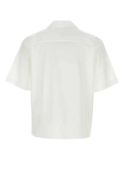 Marni White Poplin Bowling Hidden Logo Shirt In White