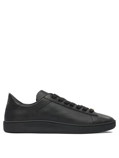 Valentino Royco Signature Brass Vlogo Low-top Sneakers In Black