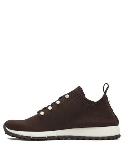 Jimmy Choo Women Veles Pearl Embellished Sneakers In Brown