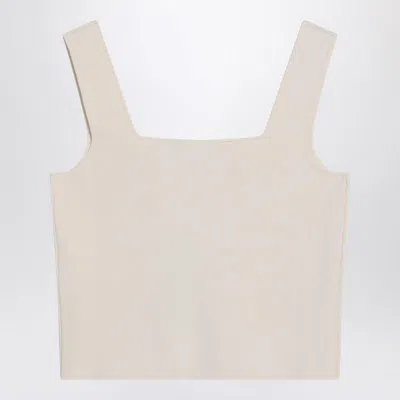 Weekend Max Mara Top In Viscose Jacquard Ecru In Gray
