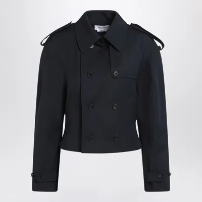 Alexander Mcqueen Alexander Mc Queen Short Double Breasted Navy Blue Jacket In Blue