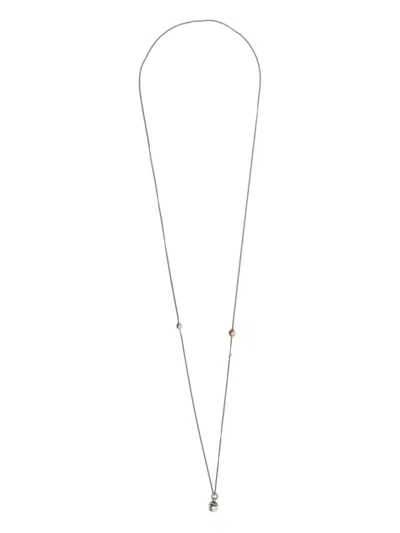 Werkstatt:münchen Fine-chain Pearl Necklace In Metallic
