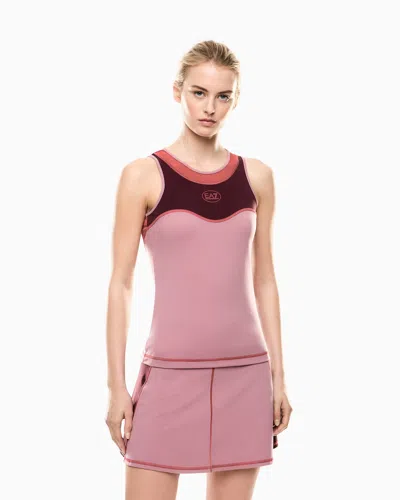 Ea7 Tennis Pro Mini Skirt In Ventus7 Technical Fabric In Pink