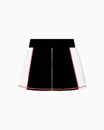 Ea7 Tennis Pro Mini Skirt In Ventus7 Technical Fabric In Black