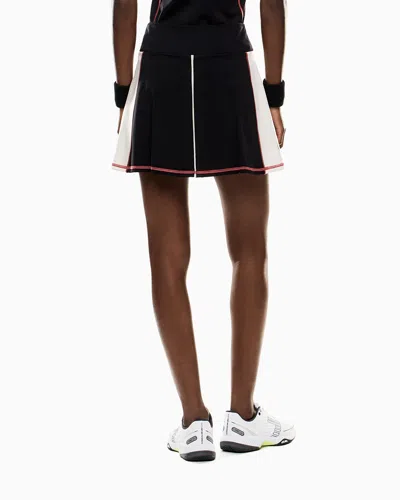 Ea7 Tennis Pro Mini Skirt In Ventus7 Technical Fabric In Black