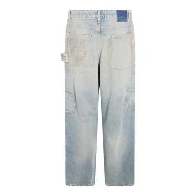 Golden Goose Men Destroyed Denim Cotton Jeans In Blue