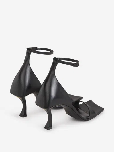 Balenciaga Squared Toe Huorg Leather Sandals 11cm