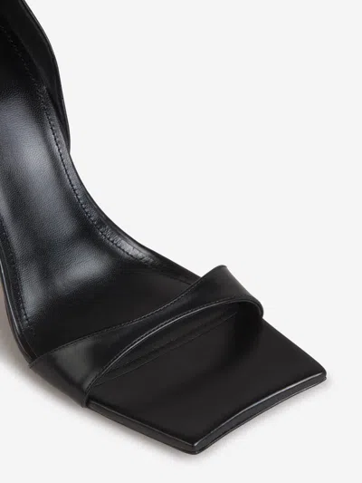 Balenciaga Squared Toe Huorg Leather Sandals 11cm