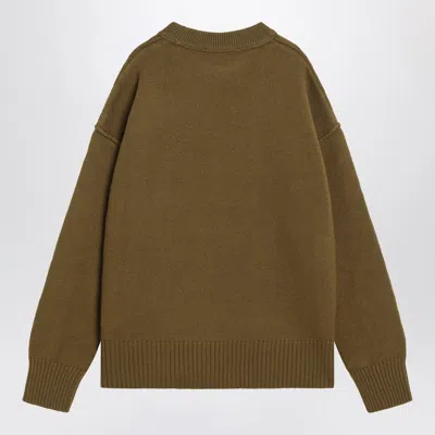 Ami Alexandre Mattiussi Ami Paris Bronze Ami De Coeur Wool Jumper