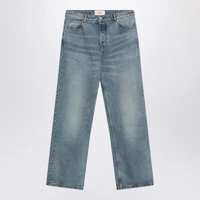 Ami Alexandre Mattiussi Ami Paris Wide Washed Denim Jeans Men In Blue