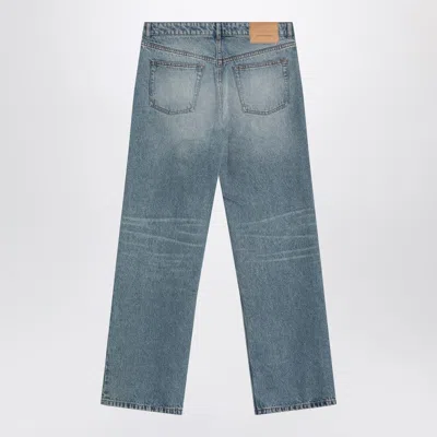 Ami Alexandre Mattiussi Ami Paris Wide Washed Denim Jeans Men In Blue