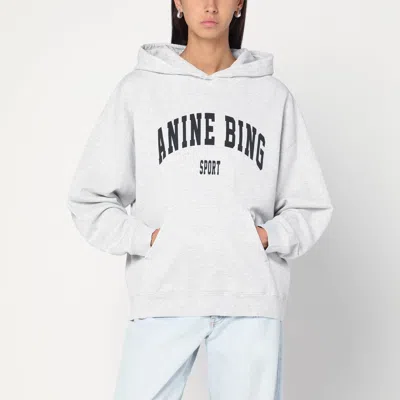 Anine Bing Harvey Logo Print Hooded Sweatshirt In White