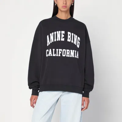 Anine Bing Miles Washed Black Cotton Sweatshirt