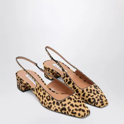 Aquazzura Ginza 35 Leopard-print Calf Hair Slingback Pumps In Animal Print