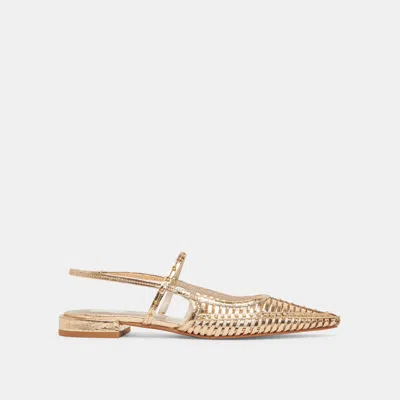 Trove Phinly Flats Gold Distressed Leather - Re:vita In Burgundy