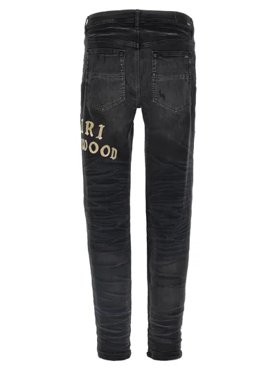 Amiri Hollywood Repaired Jean Distressed Skinny Jeans In Black